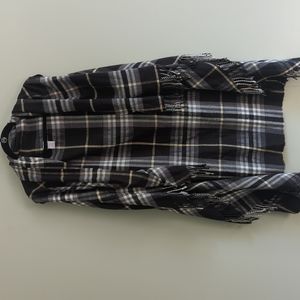 Black Plaid Vest, One size